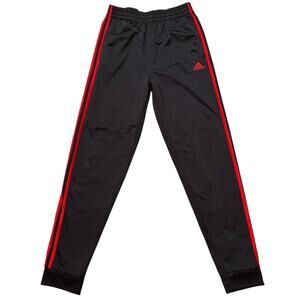 Adidas Joggers Youth Boys XL (18-20) Black Red Stripes Track Pants